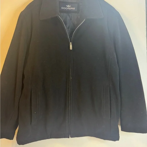 Dockers Men's Classic Black Zip-Up Jacket - Picture 1 of 8